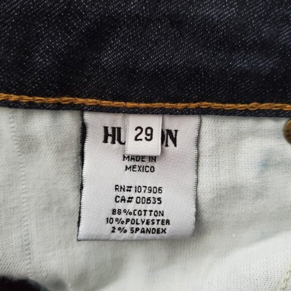 Hudson Jeans Bacara Straight Cuffed Back Flap Booty Pockets Dark Denim Size 29 - Picture 7 of 8